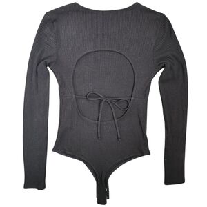 Dynamite Black Cutout Long Sleeve Bodysuit